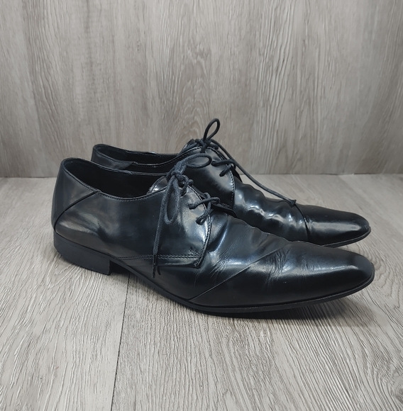 Aldo Oxford Shoes Lace Up‎ Black Wrap Pointed Almond Toe EU 41 US 8 Derby - Picture 1 of 11